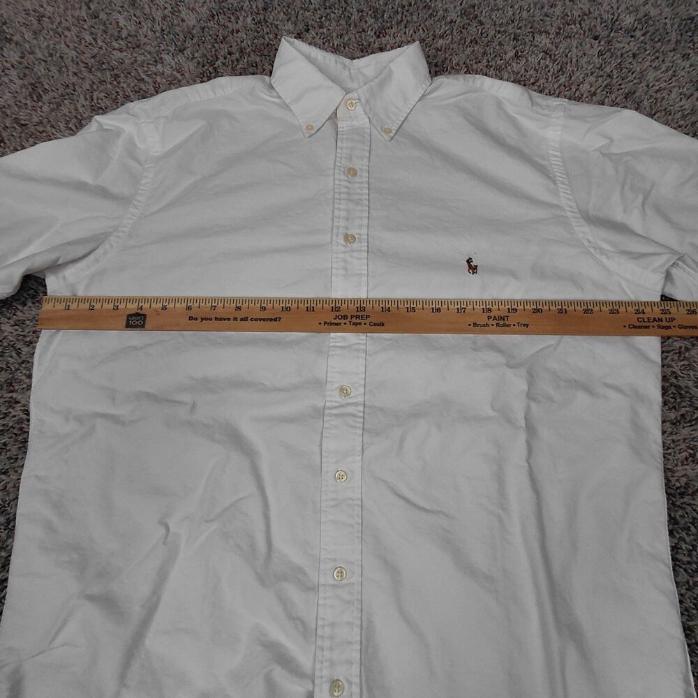 Ralph Lauren Oxford Shirt Mens Large Tall White Button Up Flesh Pony Long Sleeve - Picture 6 of 7
